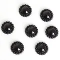 Flatback sunflower ABS pearl beads in black finish for DIY jewelry and crafts - 12mm (50 Pieces/Pack) / Black