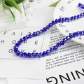 Deep blue faceted crystal glass beads 8mm string for DIY jewelry making and crafts - 8mm 1 Strand/Pack (Approx. 65 Pcs) / Deep Blue AB