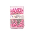 Rosafarbene Perlmutt-Stecknadeln aus Edelstahl in Aufbewahrungsbox für DIY-Schmuckbau - Kugeldurchmesser 4mm Nadellänge 38mm / 100 Stk/Box / Rosa