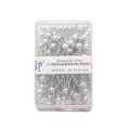 Weiße Perlenkopf-Stecknadeln in Kunststoffbox für handgefertigten DIY-Schmuck - Kugeldurchmesser 4mm Nadellänge 38mm / 100 Stk/Box / Weiß
