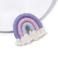 Handmade woven rainbow charm with purple and pink cotton thread and white tassels - 1 Piece/Pack (45x40x8mm) / Color 11