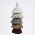 Five-layer gradient tassel pendant in white and grey for bags and home decor - Style 8 (FXO030-MT10) / Gray to Tea Gradient