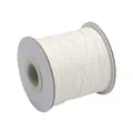Single roll of 0.5mm white waxed cord on spool for handmade DIY jewelry crafting - 10m (0.5mm) / White