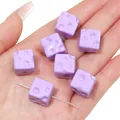 Handheld view of a purple acrylic cheese-shaped bead for DIY jewelry making accessories - 14x14mm (5 Pieces/Pack) / Purple