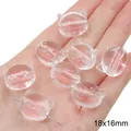 Perles acryliques transparentes forme chat 18x16mm pour bijoux DIY et chaînes de téléphone - Perle Tête de Chat / Lot de 10 (18x16mm) / Rose