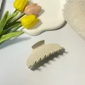 Matte cream large acetate hair claw clip for elegant French style hairstyles - Off White