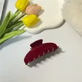 Elegant deep burgundy acetate hair claw clip with glossy finish for French hairstyles - Burgundy
