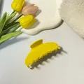 Pinza de pelo minimalista amarillo macaron para peinados elegantes de estilo francés - Amarillo