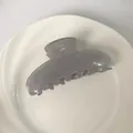 Pinza para el cabello de acetato gris plateado con purpurina fina para peinados franceses - Blanco con Purpurina