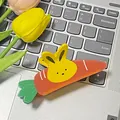 Cartoon carrot and bunny acetate hair claw clip with vibrant orange and yellow finish - Carrot Rabbit