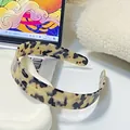 Polished leopard print wide headband made of premium acetate with a glossy mirror finish - Light Tortoiseshell