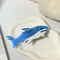 Pinza per capelli a forma di squalo in acetato blu e bianco per acconciature - 13cm / Blu