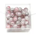 Pink and purple 10mm cracked glass beads for DIY jewelry making in clear storage box - Approx 20 Beads / Pink Purple Crackle