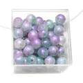 10mm purple and turquoise marbled crackle beads for DIY jewelry making and crafts - Approx 20 Beads / Purple Cyan Aurora Dyeing