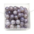 10mm purple cracked glass beads with vintage ink smudge effect for DIY jewelry making - Approx 20 Beads / Purple Crackle