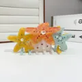 Starfish acetate hair claws with pearls and colorful rhinestones in yellow, pink and blue - Starfish / 11*5cm / Orange