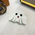 Cute white ghost acrylic hair claw clip for Halloween with vintage aesthetic props - Silly Ghost Style