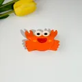 Linda pinza para el pelo con forma de cangrejo naranja en acetato brillante para mujer - Cangrejo / 8,5 x 4,5 cm