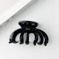 Close-up of black acetate hair claw clip with gold Barrette La France lettering - 9.5*5.5cm, 36g / Black