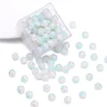 10mm iridescent crackle glass beads in pastel blue and pink for DIY jewelry making - Approx 20 Beads / Aurora Macaron Crackle