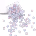 Pink and blue gradient 10mm crackle glass round beads for DIY jewelry making - Approx 20 Beads / Pink Blue Gradient Crackle