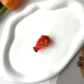 Pince à cheveux rouge en forme de homard avec paillettes dorées en acétate - Écrevisse / 2cm