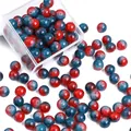 10mm red and blue crackle glass beads with ice texture for DIY jewelry making - Approx 20 Beads / Red Blue Two-tone Crackle