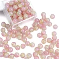 10mm pink and yellow gradient crackle glass beads for DIY jewelry making with storage box - Approx 20 Beads / Pink Yellow Gradient Crackle