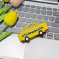 Creative yellow taxi acetate hair claw clip with checkered pattern and taxi sign - Taxi