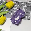 Cute purple cartoon dinosaur hair claw clip with marble texture for girls - Dinosaur Style / Purple