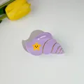 Purple conch hair claw clip with yellow starfish and gold spiral accents - Purple Conch / 9*5CM