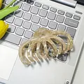 Elegante molletta per capelli effetto marmo leopardo crema e caffè per capelli folti - 11cm / Champagne