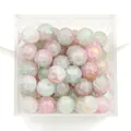 10mm frosted glass beads with crackle texture and gold foil in a clear storage box - Approx 20 Beads / Matte Color Crackle Gold