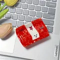 Creative red marble currency design hair clip with 100 and symbol on a laptop - Red Banknote Money
