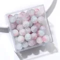 10mm crackle glass beads in pink and blue blend for DIY jewelry making - Approx 20 Beads / Pink Blue Crackle Texture