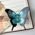 Elegant gradient blue butterfly hair claw clip for women's half-up hairstyles - 9.5CM / Blue Butterfly