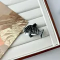 Mini whale shark hair clip in black with white polka dots made of high-quality acetate - Mini Black Shark