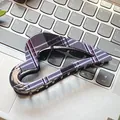 Chic heart-shaped acetate hair claw featuring purple and black plaid pattern detail - 11.5cm / Black White Grid