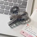 Elegant medium acetate hair claw clip with grey gradient marble texture for women - Gray (5cm*6.5cm)