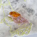 Seashell-shaped acetate hair claw clip with orange and purple marble textures - Conch Shape (A)