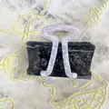 Unique sunfish shape hair claw clip with black and white marble acetate texture for women - Binder Clip Shape (B)