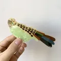 Creative parrot bird hair claw clip in mint green acetate with colorful tail design - Green Parrot