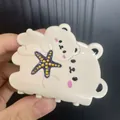 Pinza per capelli a forma di orso bianco crema con stella marina viola per acconciature - Stile Orso Stella Marina (B)