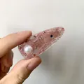 Pink resin hair clip with colorful rhinestones and large pearl on light background - Pink Water Ripple Style (B)