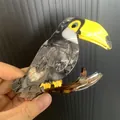 Creative Toucan hair claw clip made of ocean-themed acetate with marble texture - Woodpecker / Toucan Shape / 11*7cm