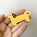 Pince à cheveux teckel en acétate jaune avec détail d'oreille marron pour femme - Style Golden Retriever