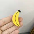 Pince à cheveux fantaisie en forme de banane, acétate jaune vif et noir - Style Banane