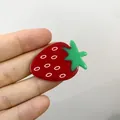 Pince à cheveux en acétate avec motif fraise rouge vif et finition brillante - Style Fraise