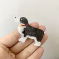 Pince à cheveux en acétate de cellulose motif Border Collie noir et blanc avec collier - Style Border Collie