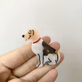 Barrette à cheveux en acétate motif chien beagle marron et blanc pour coiffures élégantes - Style Beagle (P)